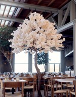 Copac artificial cu flori Cherry crem-roz - 320 cm