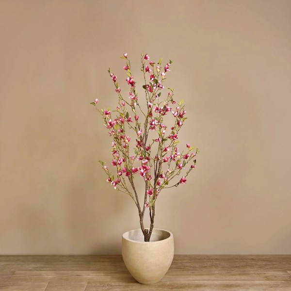 Copac artificial cu flori Magnolia roz-crem - 170 cm